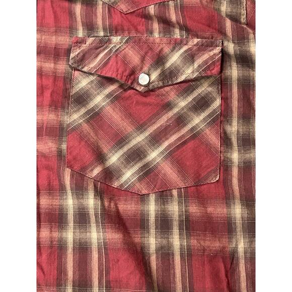 Bit & Bridle Western Shirt Mens Large Pearl Snap Plaid Rancher Long Sleeve - Picture 8 of 11